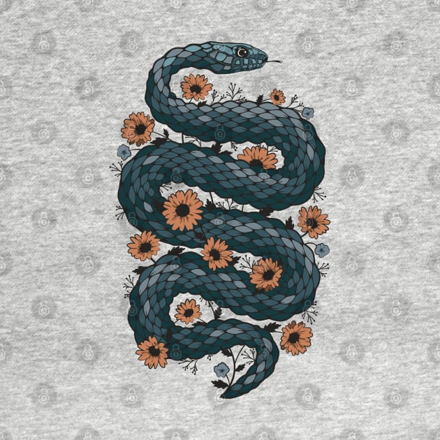 Floral snake (blue) by lents